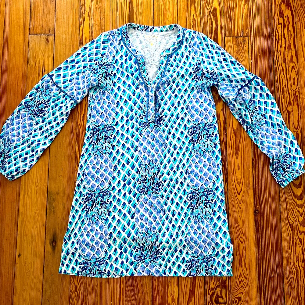 Lilly Pulitzer Joy Resort White Toe In Engineered Dress Small Pineapple